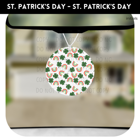 Shamrock Car Air Freshener TRANSFERS AND BLANKS- St. Patricks 66