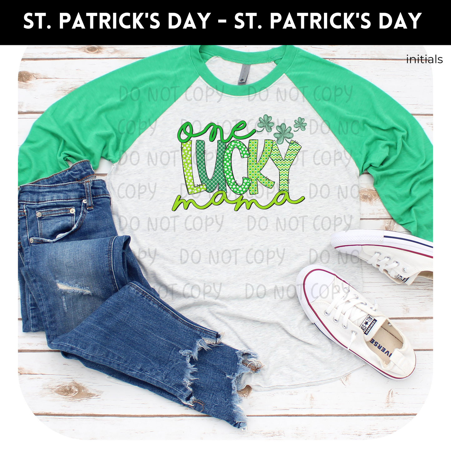 One Lucky Mama Raglan Adult Shirt- St. Patricks 65